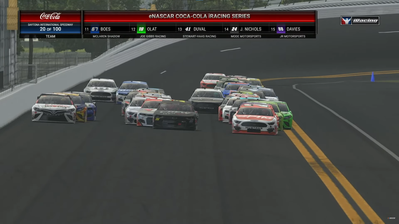 iRacing eNASCAR Coca-Cola Series broadcast produced with ATVO graphics.